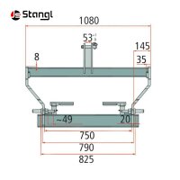 BALLENTRANSPORTGABEL VERSTELLBAR MIT 2 ROHREN, KAT. 2